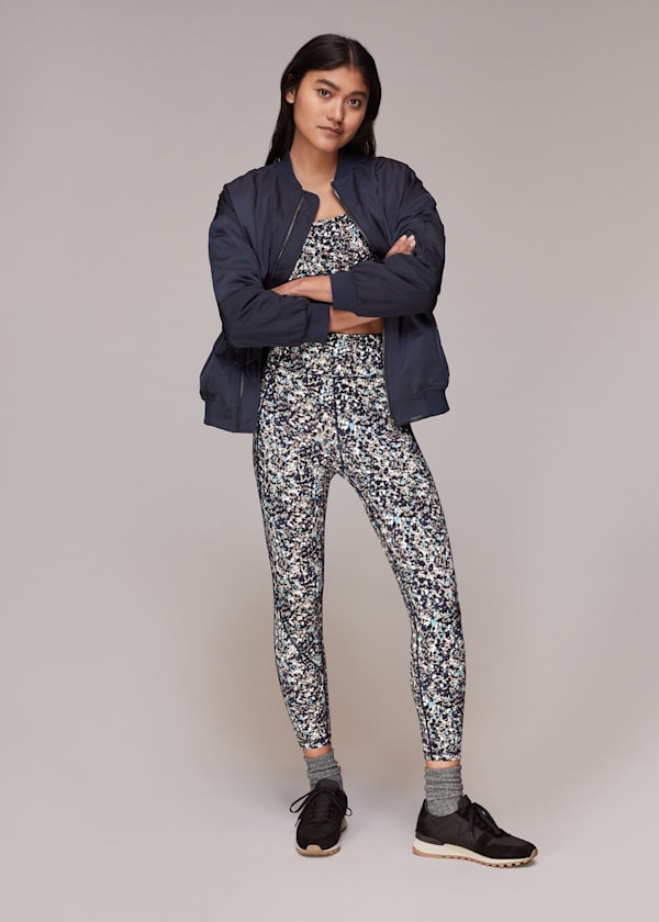Navy Speckled Sports Legging
